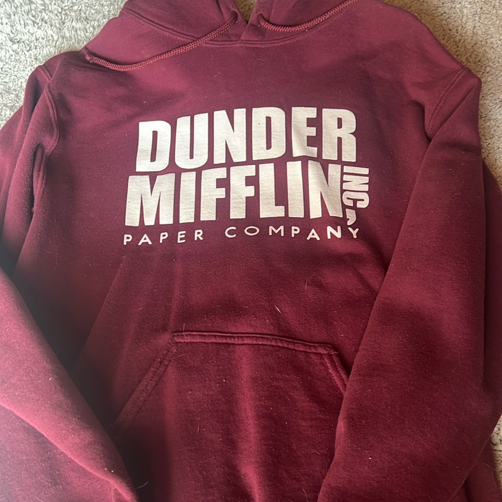 Maroon Dundee Mifflin Hoodie The Office Size Small